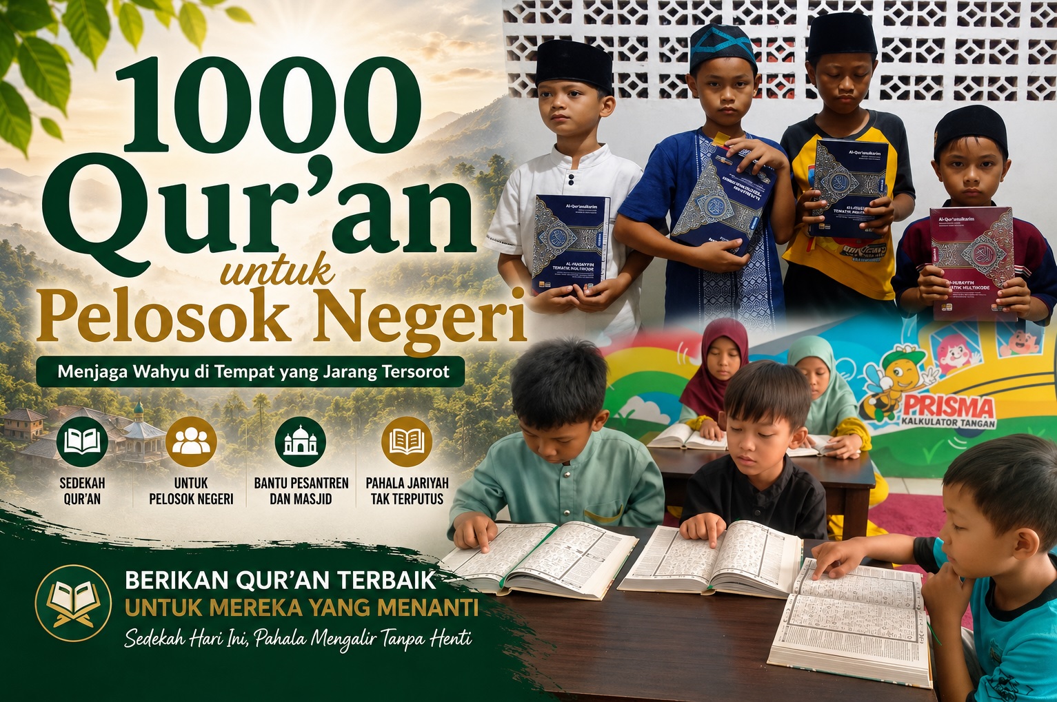 1000 Quran untuk Santri Pelosok Desa